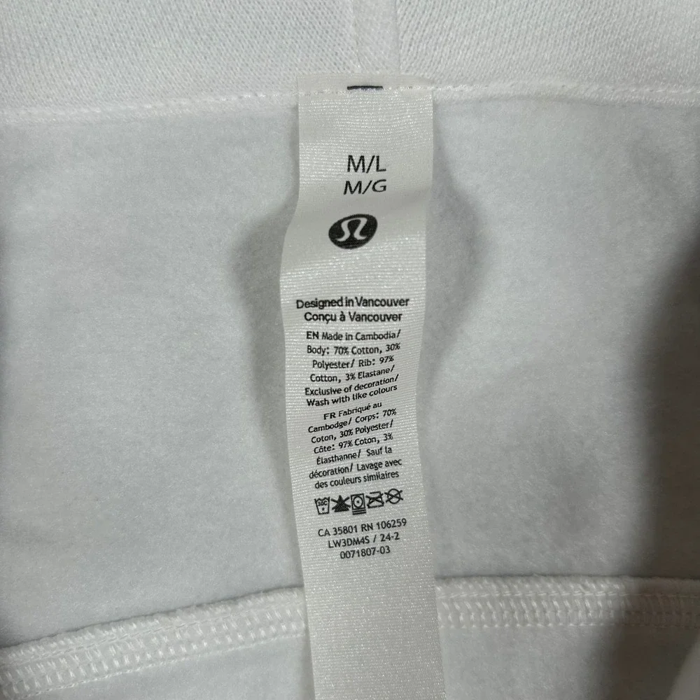 Lululemon Boston Bruins Scuba Hoodie Womens M/L White Oversized Half Zip NEW NET